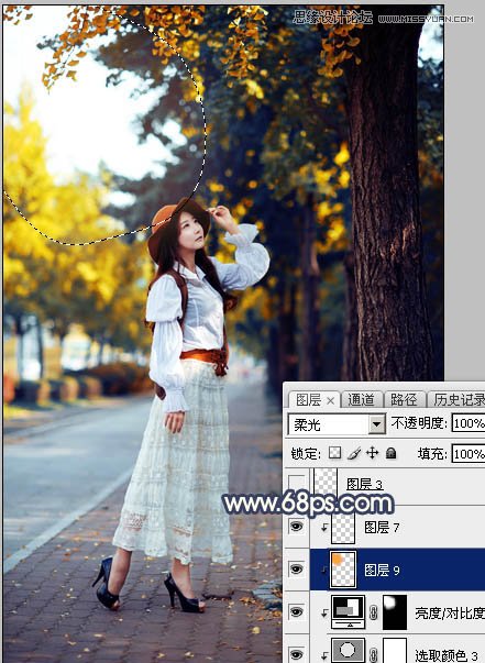 Photoshop给外景人像添加金黄色夕阳效果,PS教程,PS家园网