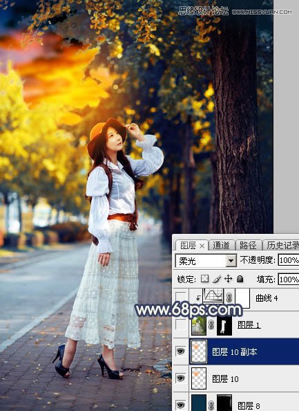 Photoshop给外景人像添加金黄色夕阳效果,PS教程,PS家园网