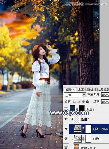 Photoshop给外景人像添加金黄色夕阳效果,PS教程,PS家园网