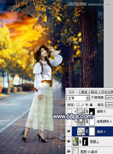 Photoshop给外景人像添加金黄色夕阳效果,PS教程,PS家园网