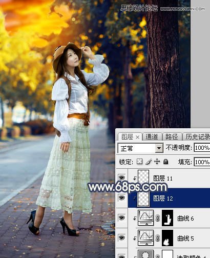 Photoshop给外景人像添加金黄色夕阳效果,PS教程,PS家园网