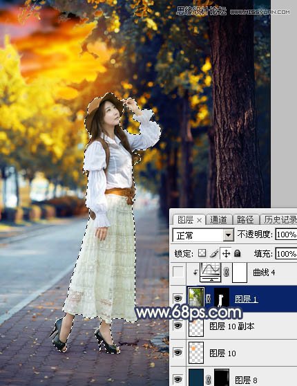 Photoshop给外景人像添加金黄色夕阳效果,PS教程,PS家园网