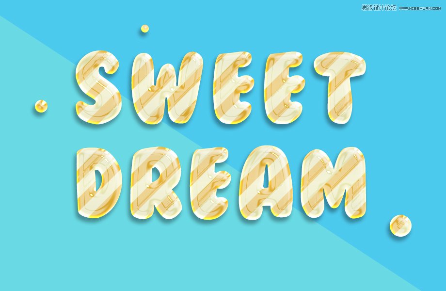 Photoshop设计糖果风格的3D艺术字教程