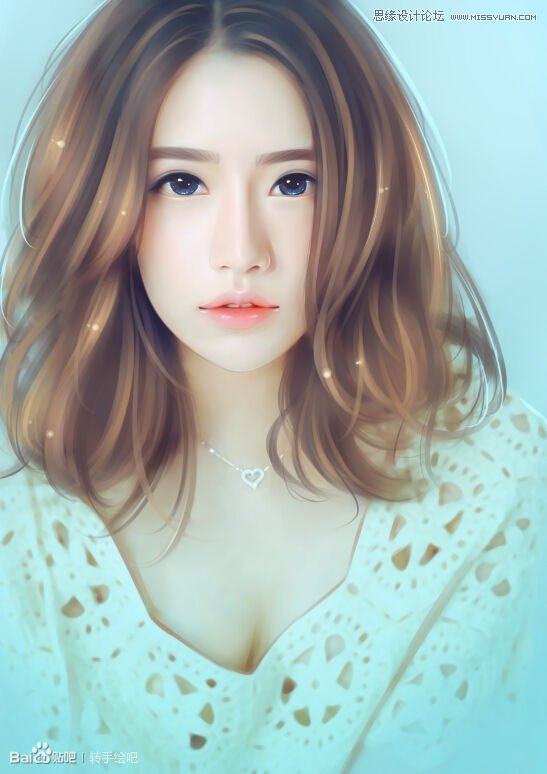 Photoshop给清纯女孩转唯美手绘效果图