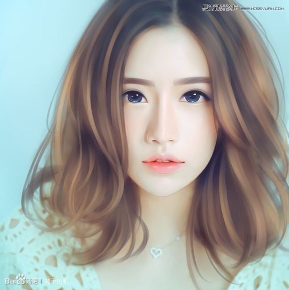 Photoshop给清纯女孩转唯美手绘效果图