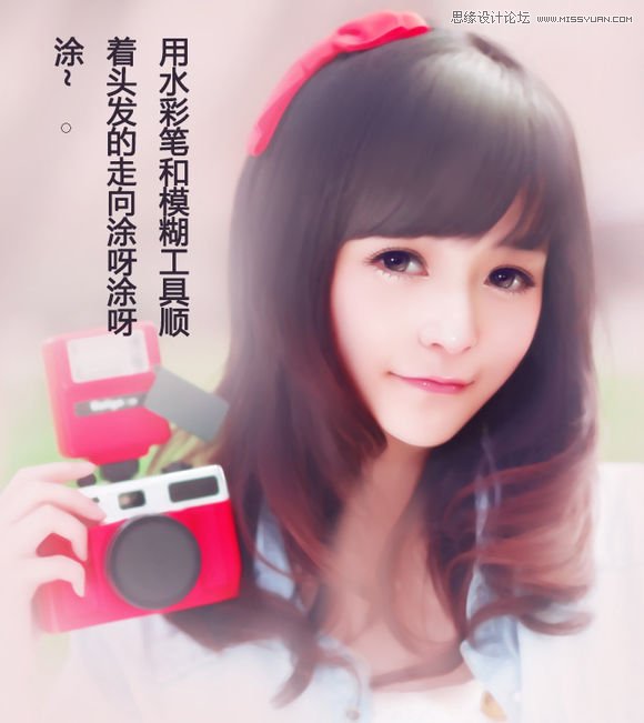 Photoshop结合SAI软件给可爱女孩转手绘处理