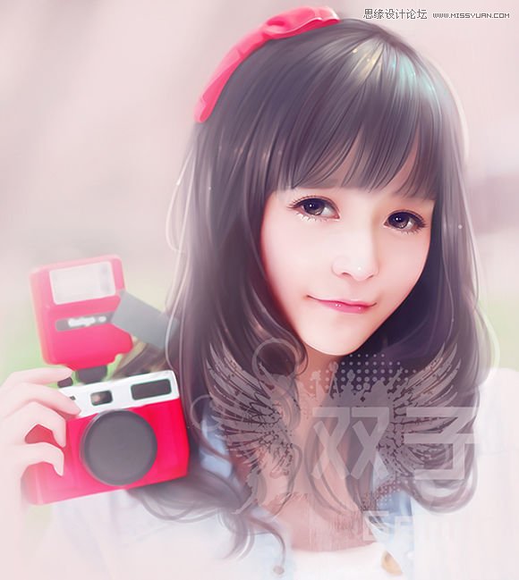 Photoshop结合SAI软件给可爱女孩转手绘处理