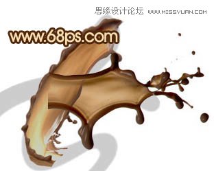 Photoshop制作动感的咖啡喷溅艺术字教程