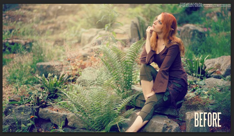 Photoshop调出外景人像甜美的小清新色调