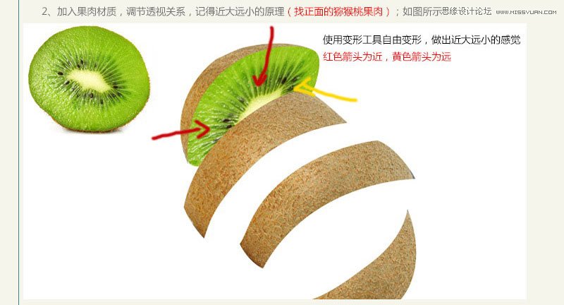 Photoshop合成被刀切开的猕猴桃效果图