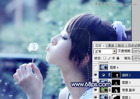 Photoshop调出外景果子照片梦幻蓝色调