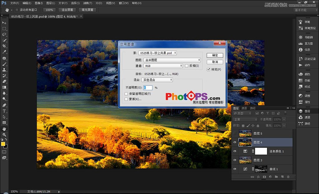 Photoshop调出外景照片唯美的秋季金黄色调