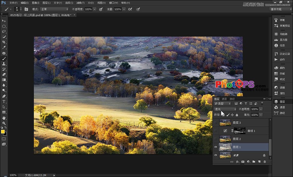 Photoshop调出外景照片唯美的秋季金黄色调