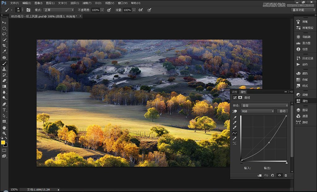 Photoshop调出外景照片唯美的秋季金黄色调