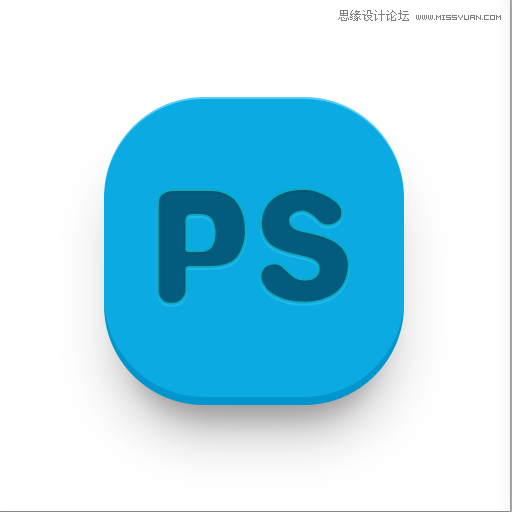 Photoshop设计蓝色质感的方形APP图标