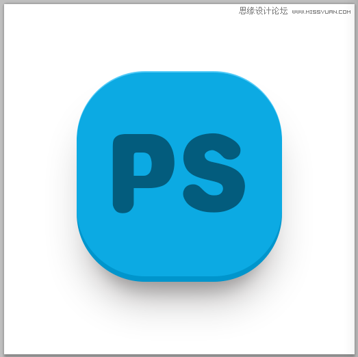 Photoshop设计蓝色质感的方形APP图标