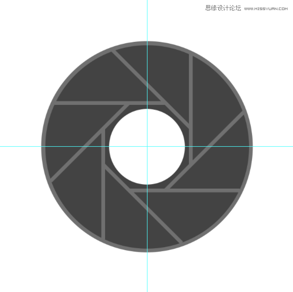 Photoshop精准的设计八度旋转的相机镜头图标