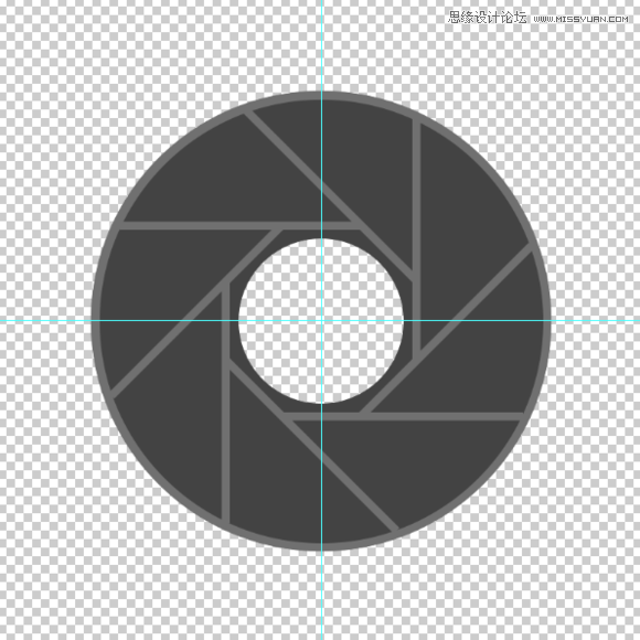 Photoshop精准的设计八度旋转的相机镜头图标
