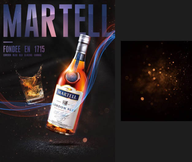 Photoshop设计简洁绚丽的洋酒海报教程