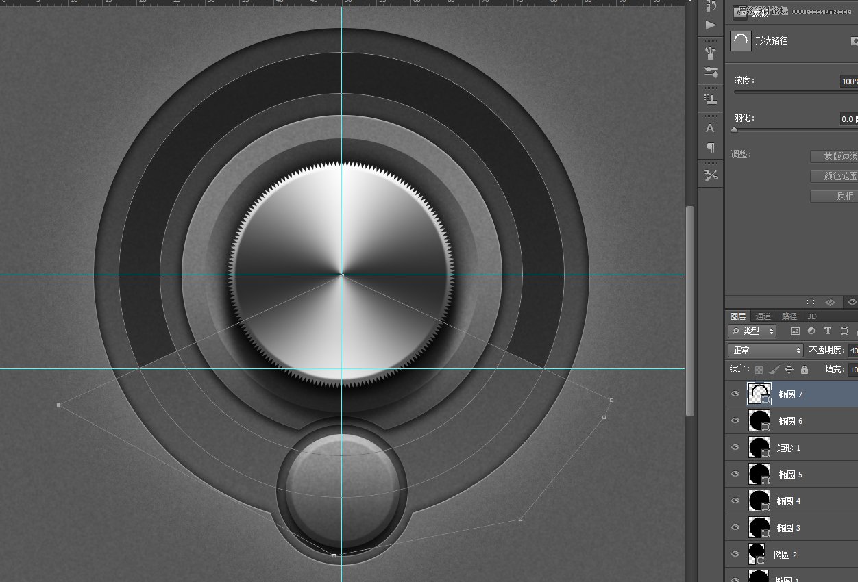 Photoshop绘制逼真的播放器音量旋钮图标