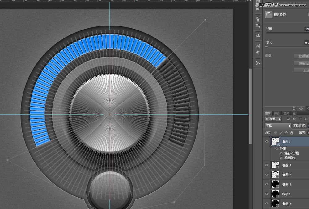 Photoshop绘制逼真的播放器音量旋钮图标