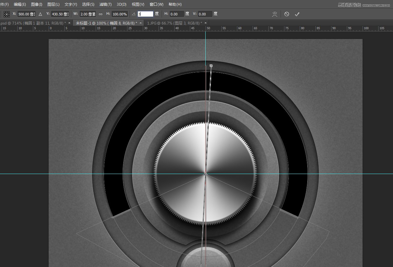 Photoshop绘制逼真的播放器音量旋钮图标