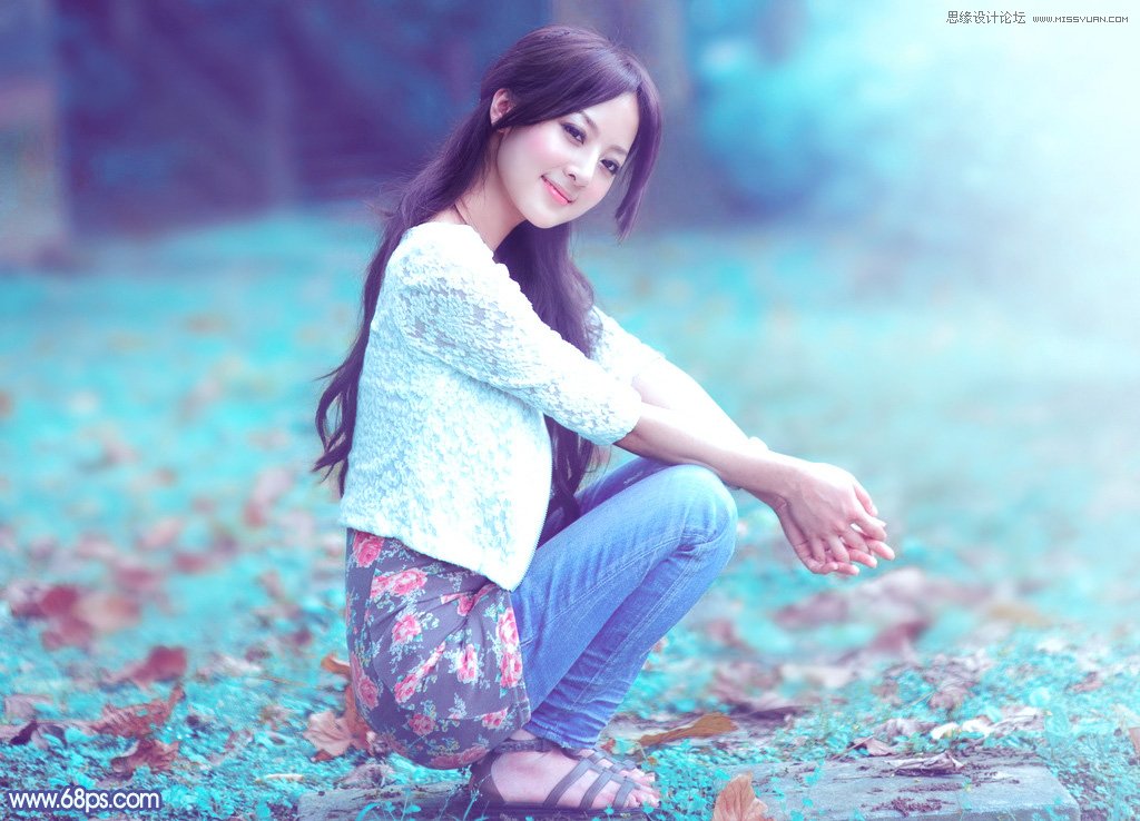 Photoshop调出果子人像照片梦幻蓝色调