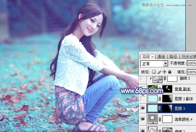 Photoshop调出果子人像照片梦幻蓝色调