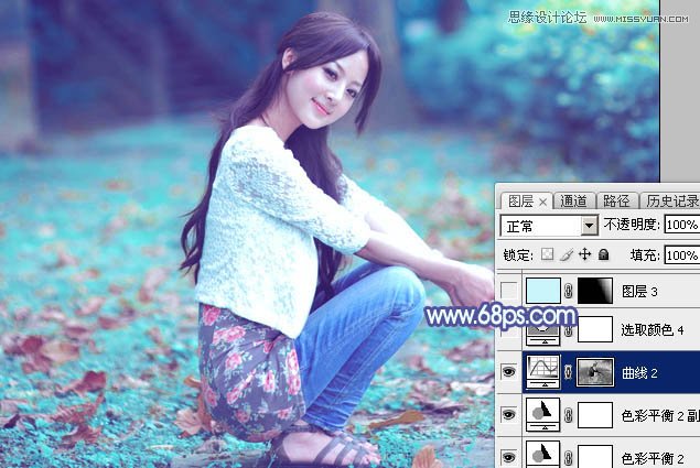 Photoshop调出果子人像照片梦幻蓝色调
