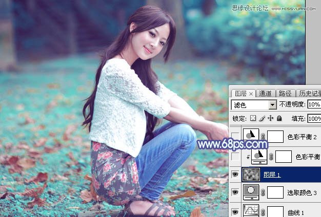 Photoshop调出果子人像照片梦幻蓝色调