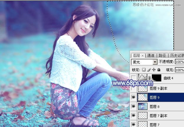 Photoshop调出果子人像照片梦幻蓝色调