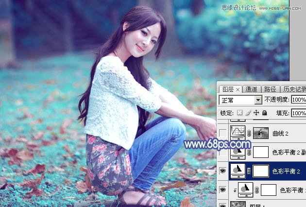 Photoshop调出果子人像照片梦幻蓝色调