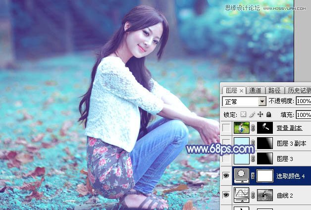 Photoshop调出果子人像照片梦幻蓝色调