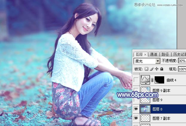 Photoshop调出果子人像照片梦幻蓝色调