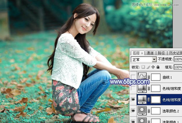 Photoshop调出果子人像照片梦幻蓝色调