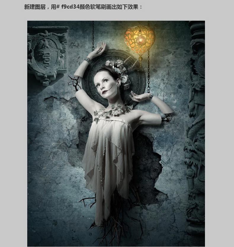 Photoshop合成恐怖气氛的木偶提线傀儡