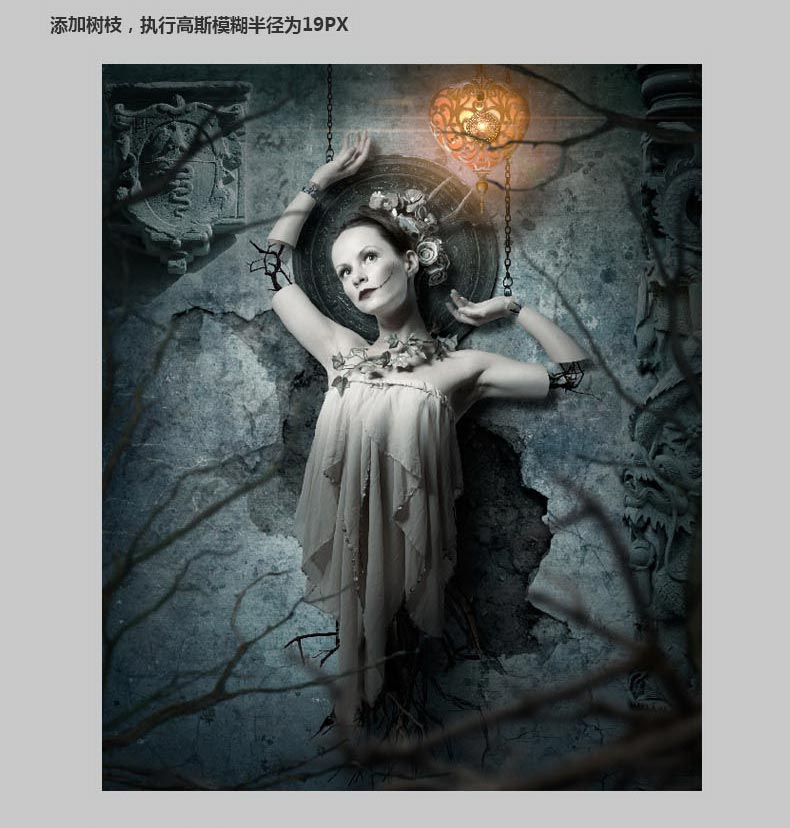 Photoshop合成恐怖气氛的木偶提线傀儡