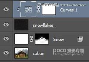 Photoshop给山间木屋添加冬季雪景效果