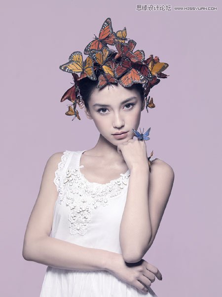 Photoshop合成唯美的蝴蝶仙子效果图