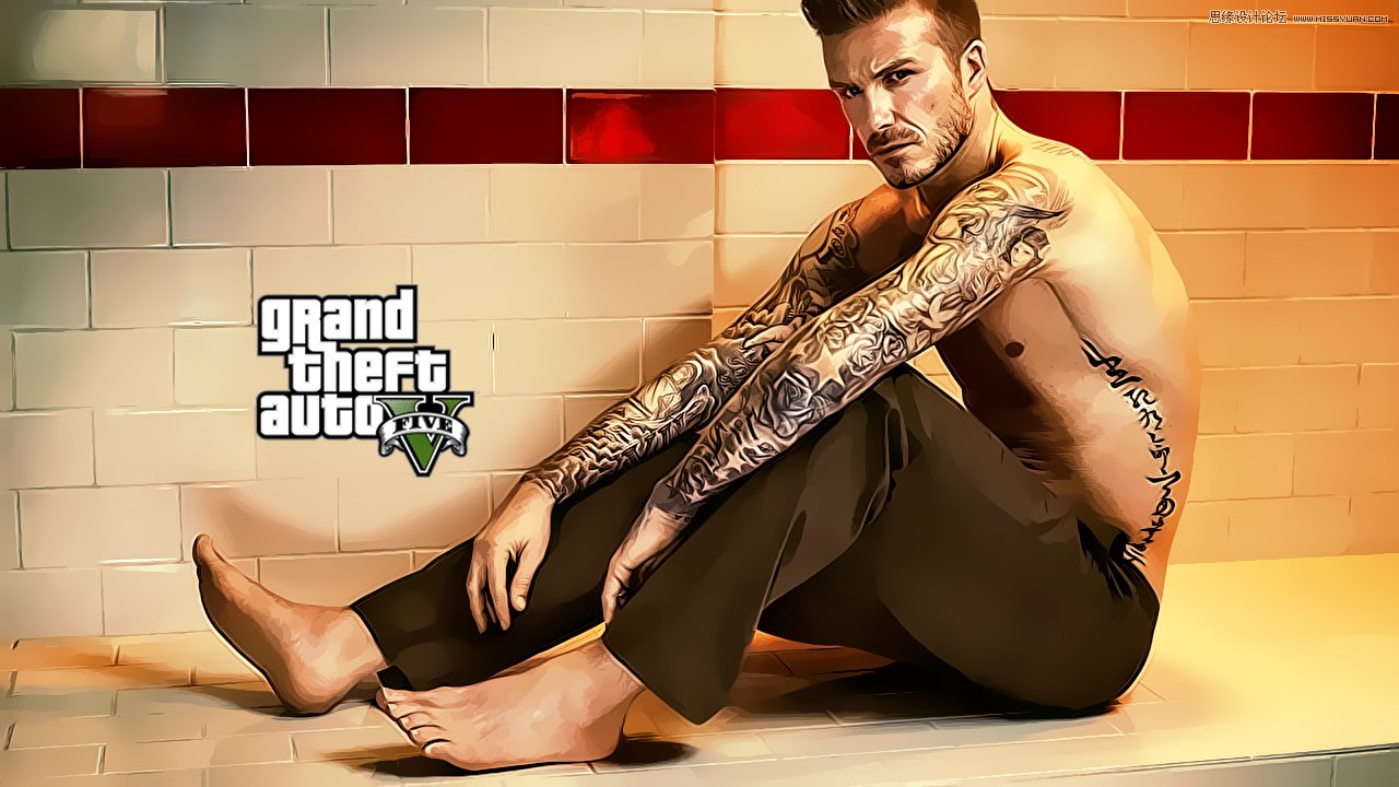 Photoshop巧用滤镜把真人处理成GTA5效果