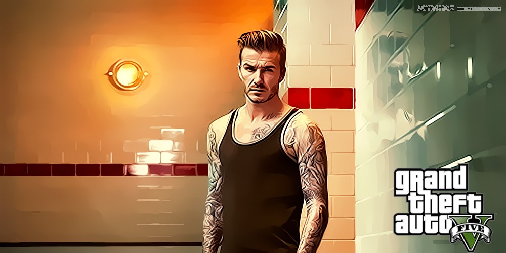 Photoshop巧用滤镜把真人处理成GTA5效果