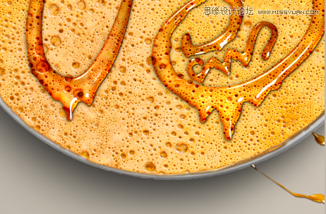 Photoshop制作可口的煎饼和蜂蜜艺术字