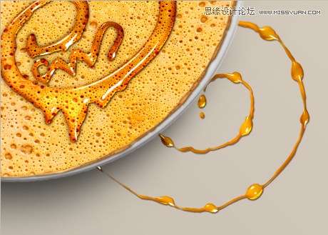 Photoshop制作可口的煎饼和蜂蜜艺术字
