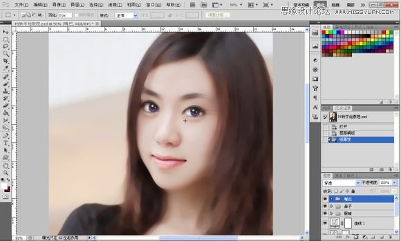 Photoshop为美女照片转成唯美的手绘鲜果