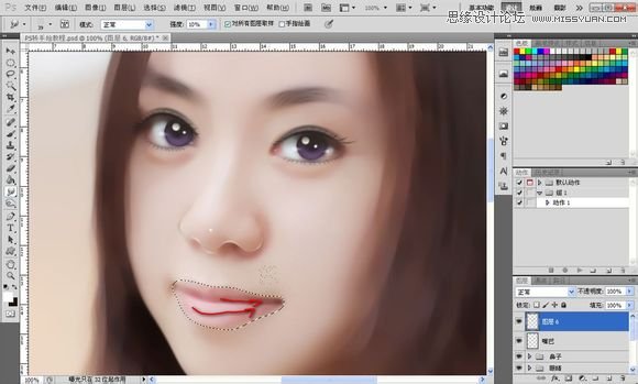 Photoshop为美女照片转成唯美的手绘鲜果