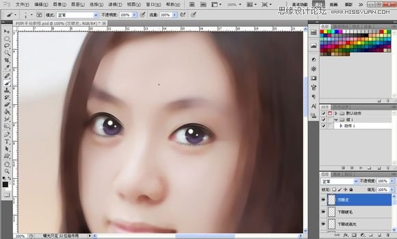 Photoshop为美女照片转成唯美的手绘鲜果