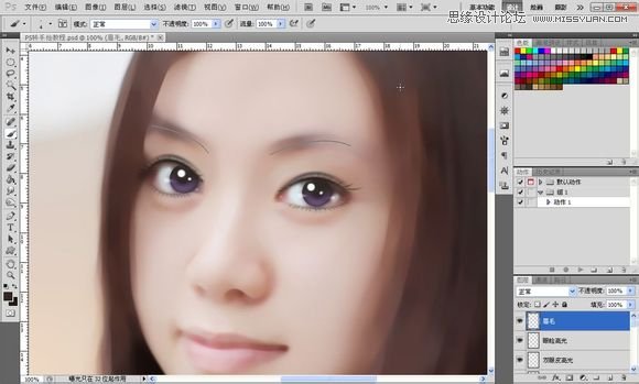 Photoshop为美女照片转成唯美的手绘鲜果