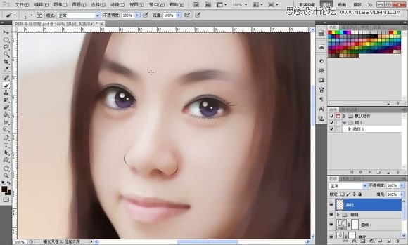 Photoshop为美女照片转成唯美的手绘鲜果