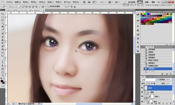 Photoshop为美女照片转成唯美的手绘鲜果