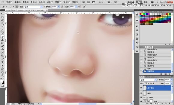 Photoshop为美女照片转成唯美的手绘鲜果